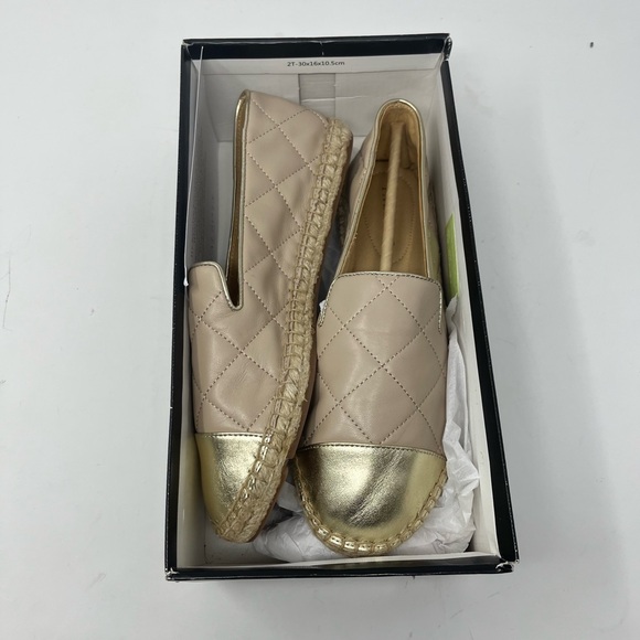 Talbots Cream and Tan Espadrilles with Quilted Upper - Picture 2 of 10